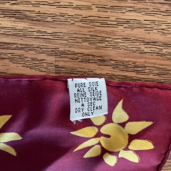 Fragonard Silk Scarf French Perfume Luxury Collectible Burgundy Navy Sun - Picture 4 of 4